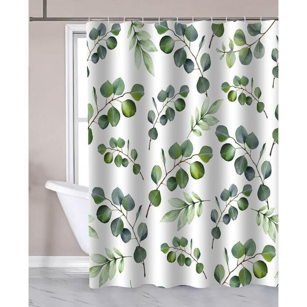 Duschvorhang 180x180cm, Polyester, Eukalyptus