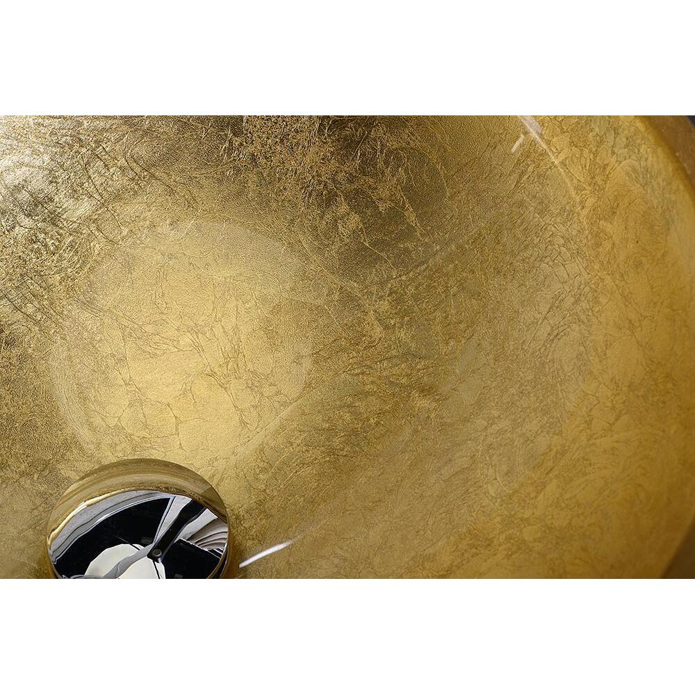 MURANO BLACK-GOLD Glaswaschbecken zum Aufsetzen, Durchmesser 40cm, Gold/Schwarz