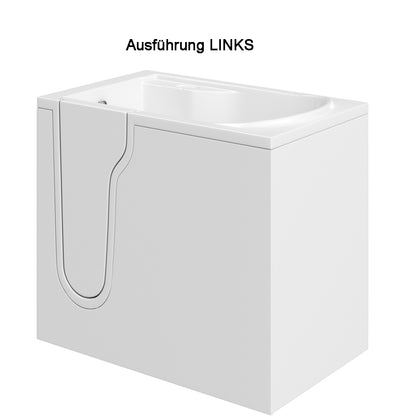 FREEDOM Sitzwanne mit Tür/Seniorenwanne 106x66cm  Ausführung Links