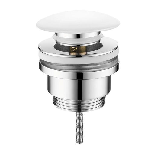 Waschbecken-Ablaufgarnitur 5/4“, klick-klack, Keramik-Stopfen, 10-55mm, Weiß