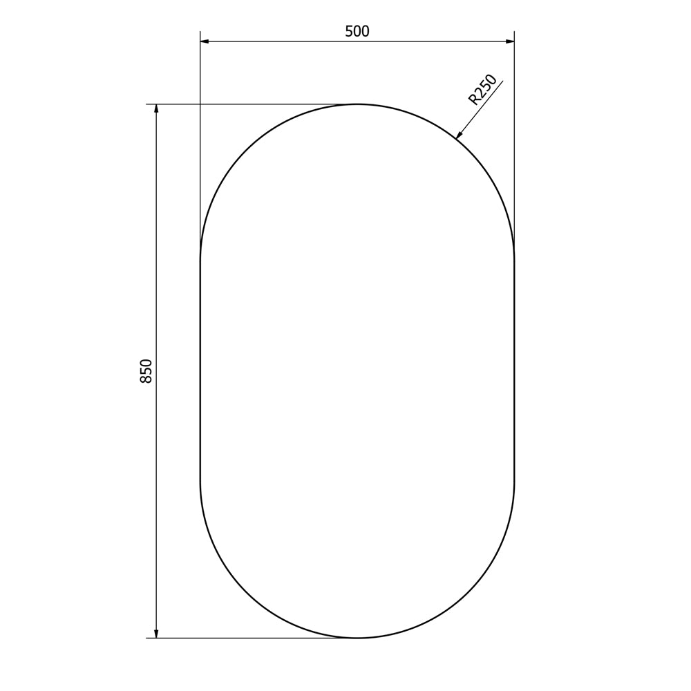 Spiegel mit Schnittkante 50x85cm, Oval, CU free