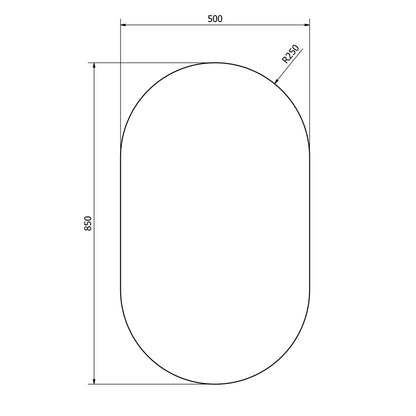 Spiegel mit Schnittkante 50x85cm, Oval, CU free