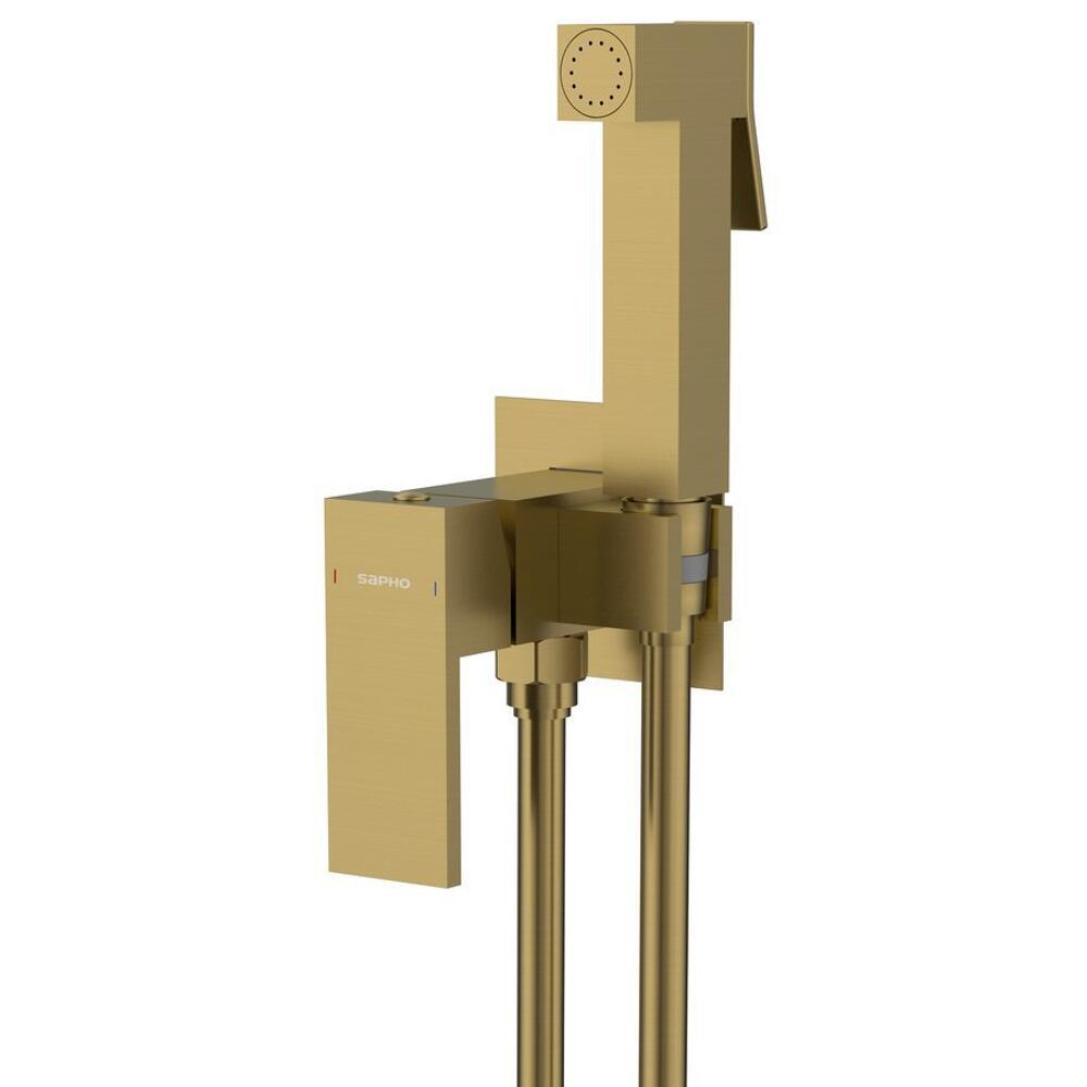 CUBEMIX Bidetarmatur mit Brausestopp, Gold matt