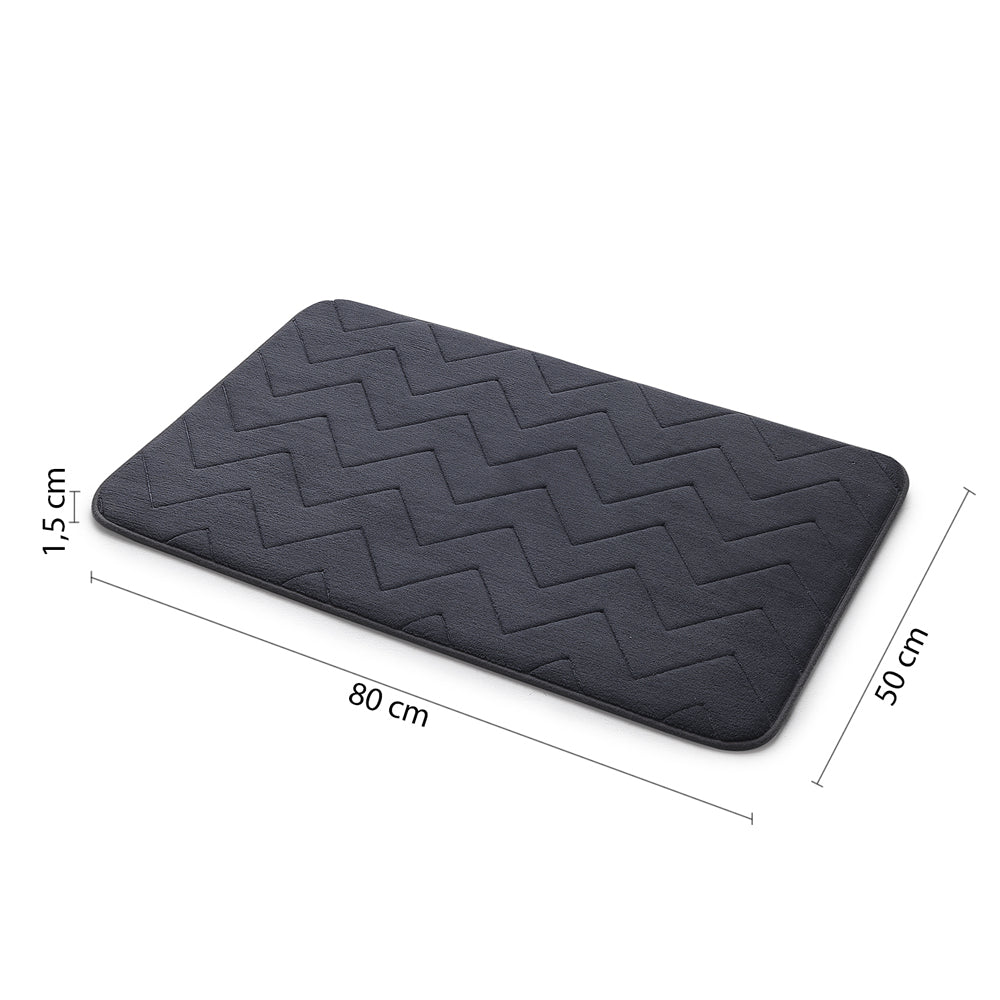 MOUSSE Badematte, 50x80cm, 100% Polyester, Anti-Rutsch, anthrazit