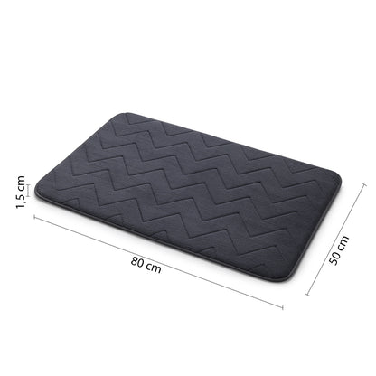 MOUSSE Badematte, 50x80cm, 100% Polyester, Anti-Rutsch, anthrazit