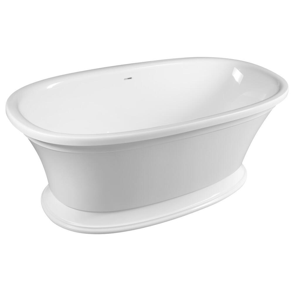 VELIA Gussmarmor-Badewanne 167x83x62,5cm, weiß