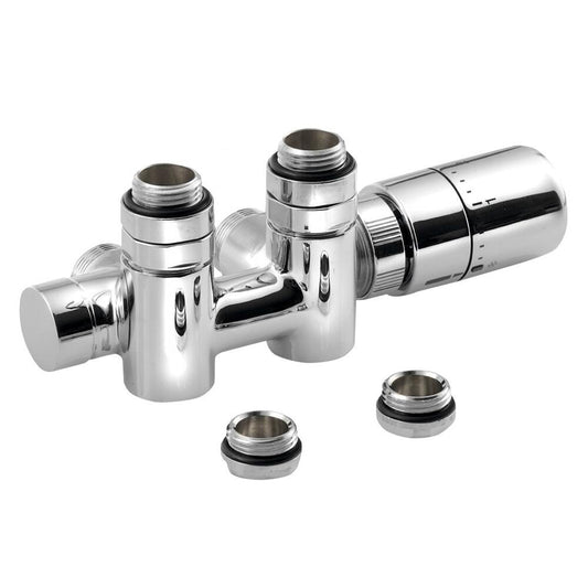 TWIN COMBI Thermostat-Anschlusset für Mittelanschluss, 50mm, rechts, Chrom