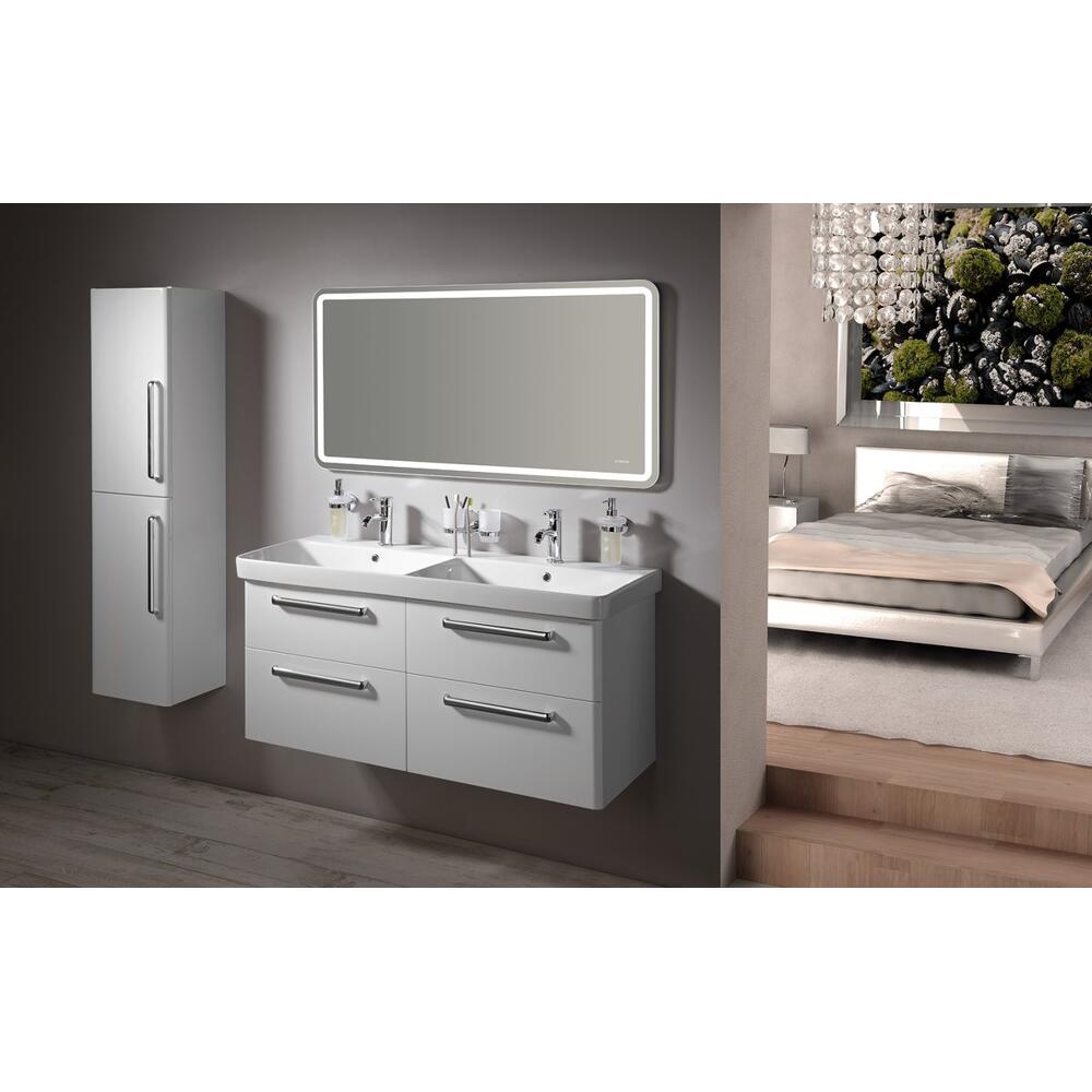 THALIE 120 Keramik-Dopplewaschtisch 120x46cm, weiss