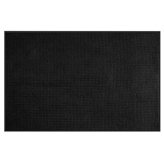 CHENILL Badewannenvorleger, 50x80cm, 100% Polyester, Schwarz