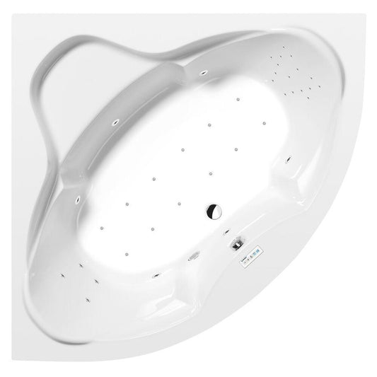 SIMONA Whirlpool-Badewanne, 150x150x44cm, Highline Hydro-Air, Chrom