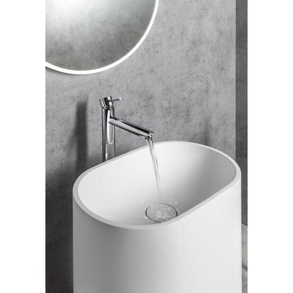 TREVA Freistehendes Waschbecken 56,5x85cm, Gussmarmor, weiß matt