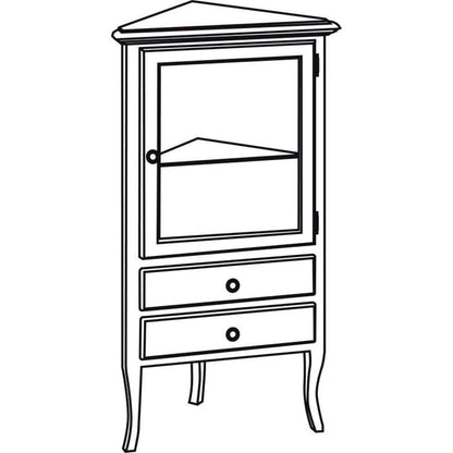 RETRO Eckschrank 60x120x47cm, altweiß, rechts