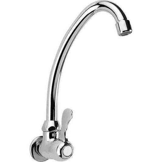 Wand-Kugelventil, 1/2", schwenkbarer Auslauf, Chrom