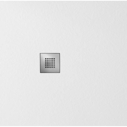 MITIA Gussmarmor-Duschwanne, Quadrat 90x90cm, weiß matt