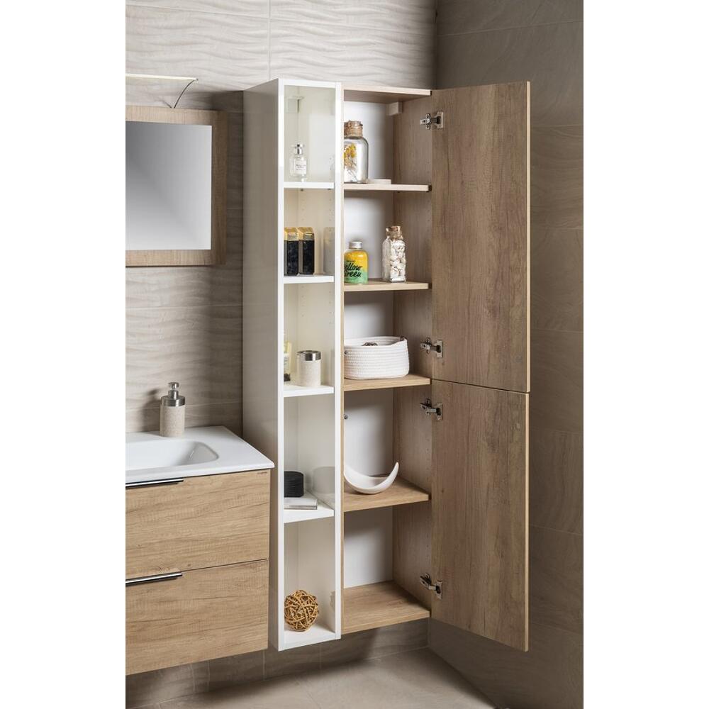 ESPACE Schrank 35x172x32cm, 2x Tür, links/rechts, Eiche Alabama
