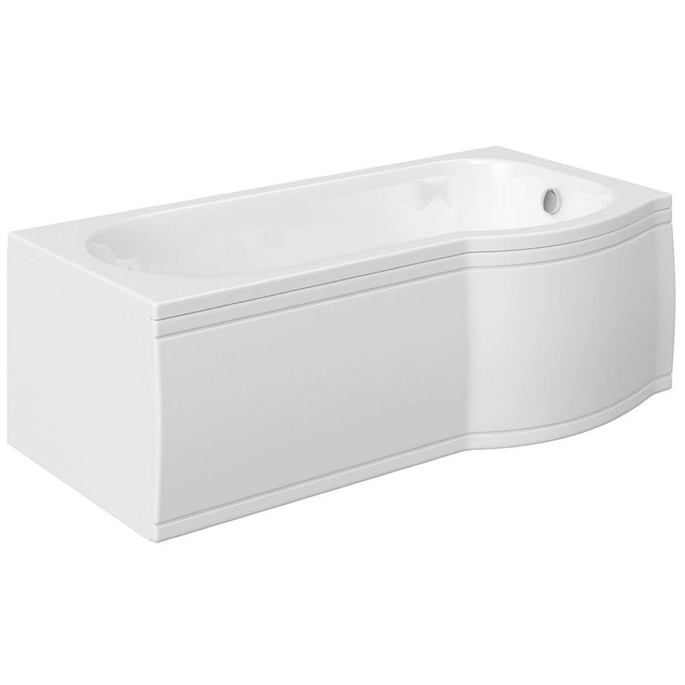 SKALI Badewanne mit Duschzone 167,5x85/75x40 cm, rechts, weiß