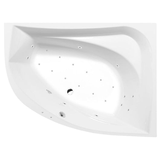 TANYA R Whirlpool-Badewanne, 160x120x49cm, Active Hydro-Air, Chrom