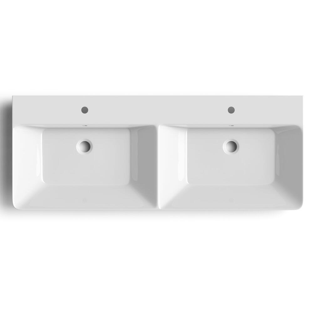 THALIE 120 Keramik-Dopplewaschtisch 120x46cm, weiss