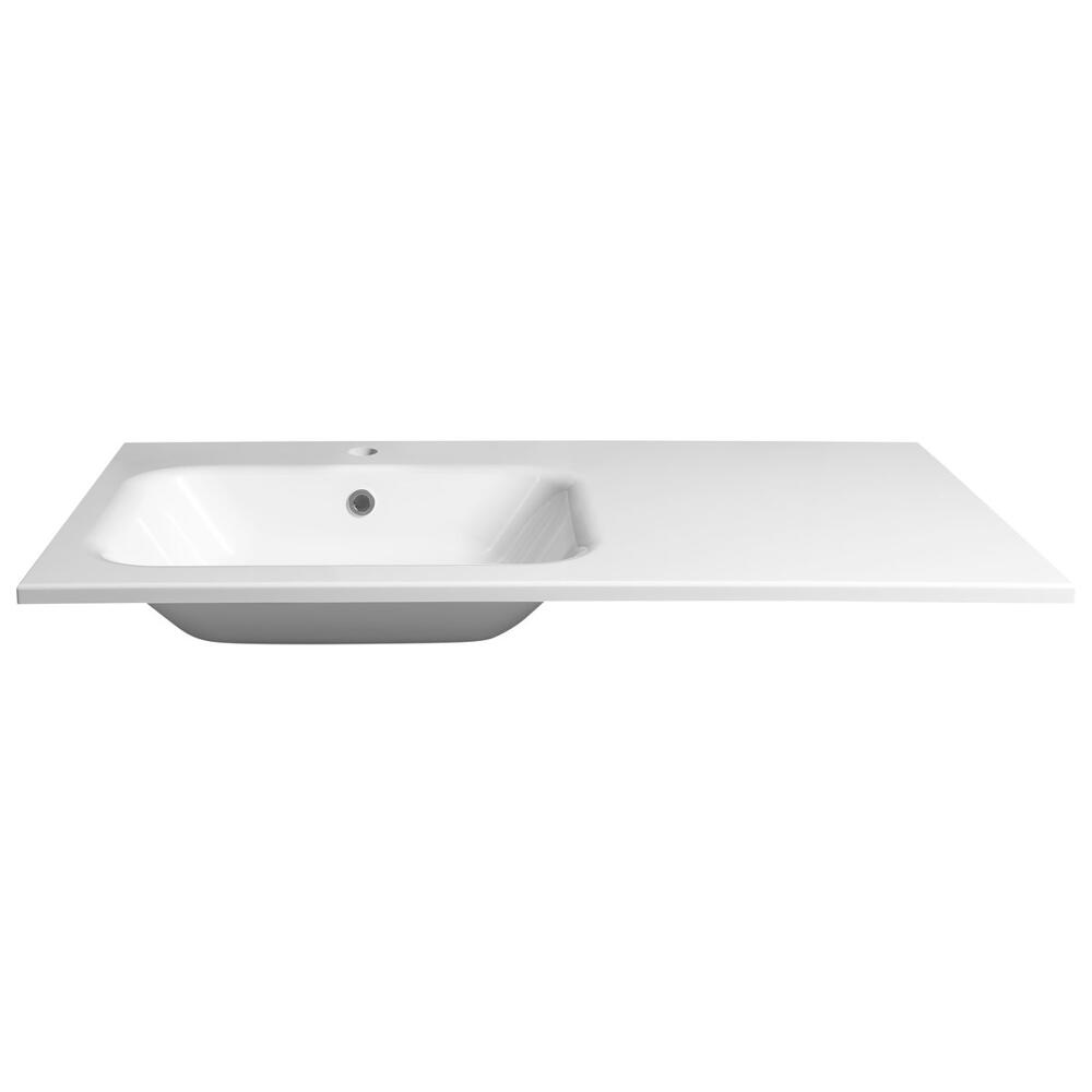 ARECA Gussmarmor-Waschtisch 101x51,5cm, links, weiß