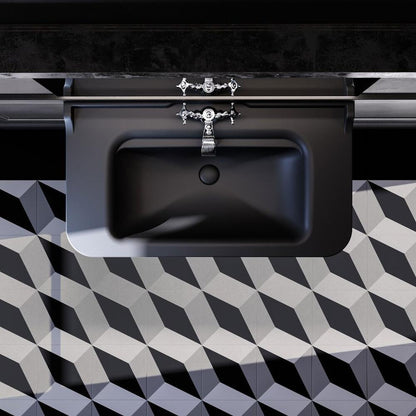 WALDORF Keramik-Waschtisch 80x55cm, schwarz matt