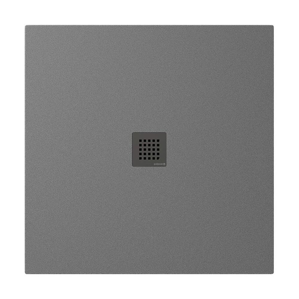 TRENECA Gussmarmor-Duschwanne 90x90cm, grau matt