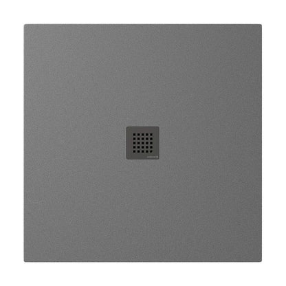 TRENECA Gussmarmor-Duschwanne 90x90cm, grau matt
