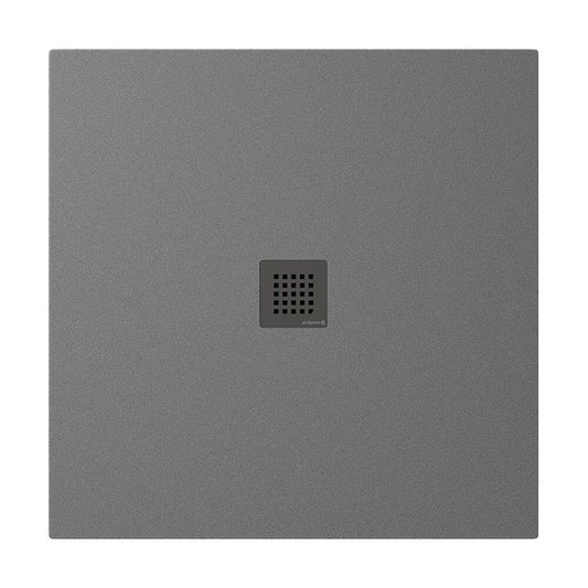 TRENECA Gussmarmor-Duschwanne 90x90cm, grau matt