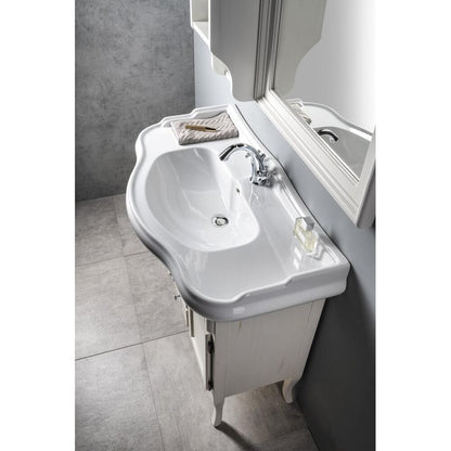 RETRO Keramik-Waschtisch 100x54,5cm, weiß