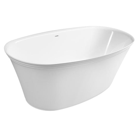 FLORINA Freistehende Gussmarmor-Badewanne 170x80x61cm, weiß