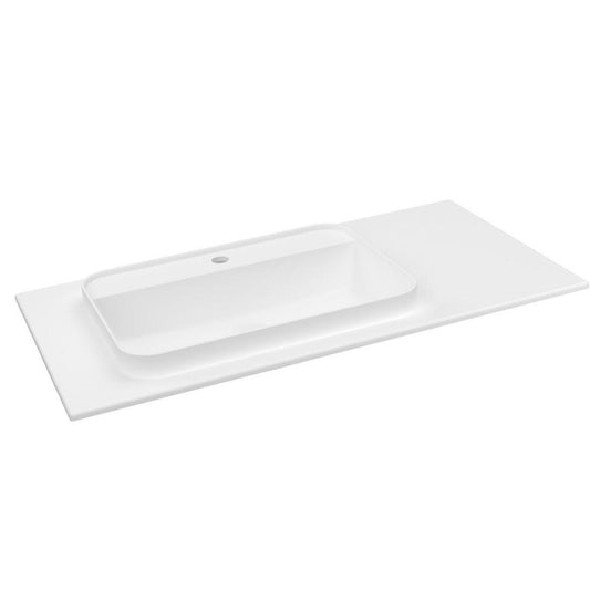 BRAHEA Waschtisch 96,6x51,5cm, Rockstone, links, weiss matt