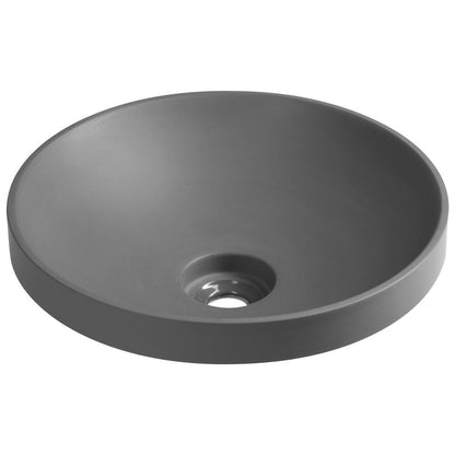 VERTO Einbauwaschtisch, Gussmarmor, Durch. 40,5cm Grau matt