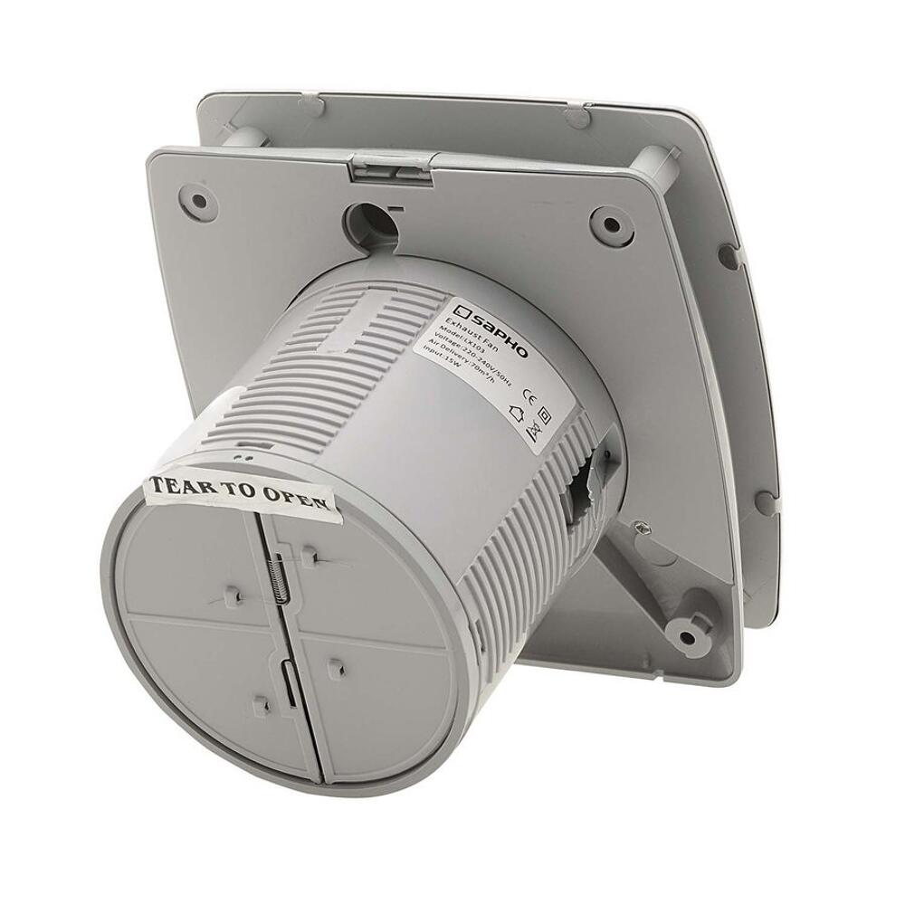 LEX Bad-Axialventilator mit Zeitschaltuhr, 15W, Rohr 100mm, Edelstahl matt