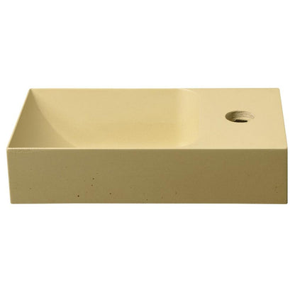 PICCOLINO Beton-Waschbecken 30,8x10x17cm, Armaturloch rechts, Gelb