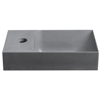 PICCOLINO Beton-Waschbecken 30,8x17cm, Wasserhahn linken, Grau matt