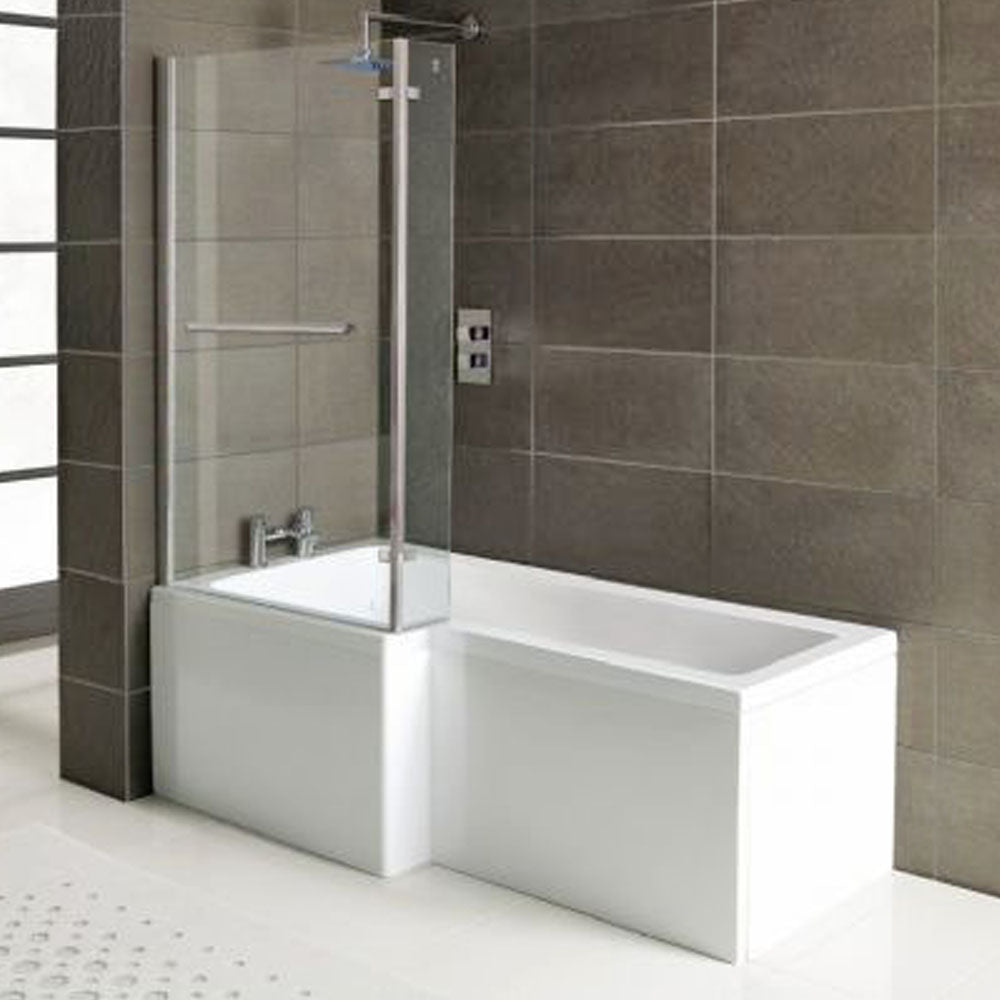 SYNA Badewanne mit Duschzone 167,5x85/70x40 cm, links, weiß