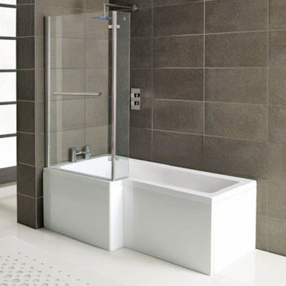 SYNA Badewanne mit Duschzone 167,5x85/70x40 cm, links, weiß