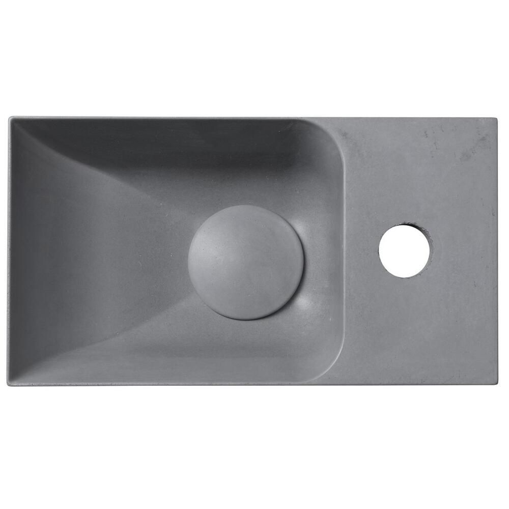 PICCOLINO Beton-Waschbecken 30,8x10x17cm, Armaturloch rechts, Grau