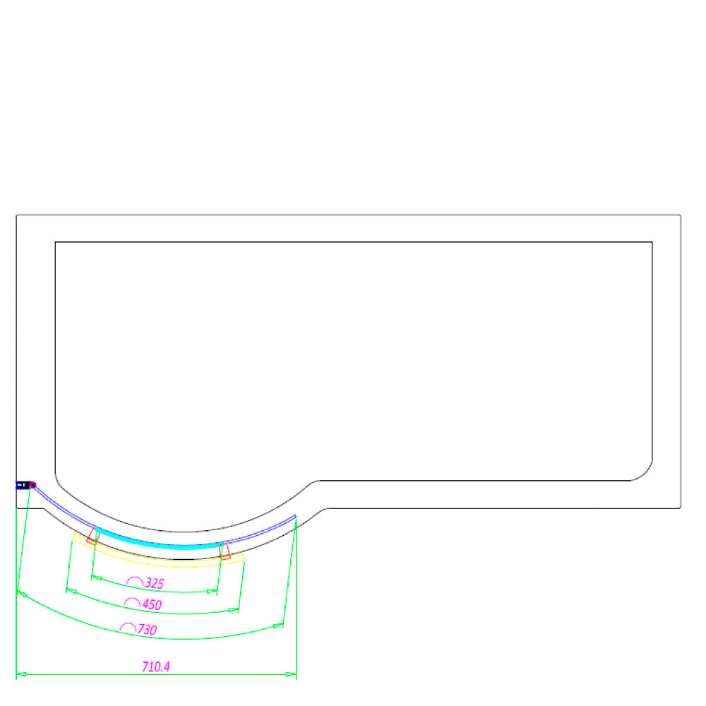 SKALI Duschabtrennung mit Handtuchhalter, H. 140 cm, 6mm Glas