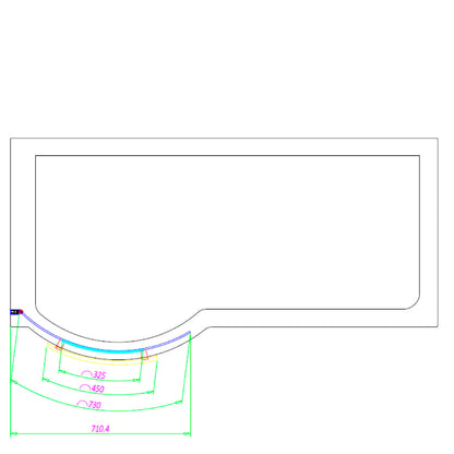 SKALI Duschabtrennung mit Handtuchhalter, H. 140 cm, 6mm Glas