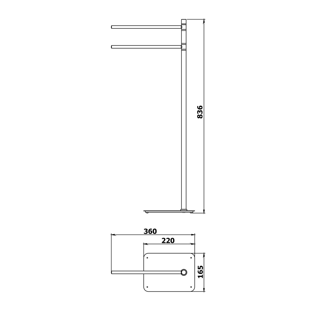 ARTU Ständer mit Handtuchhalter, eckig, Chrom