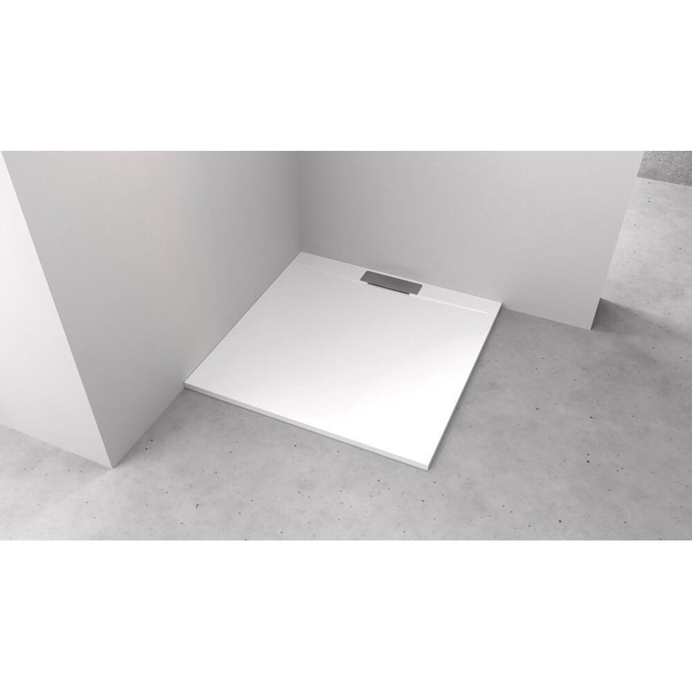 KAZUKO Gussmarmor-Duschwanne, 130x90 cm, weiss