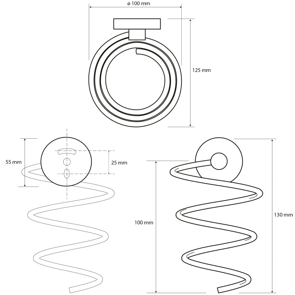X-ROUND Spiral-Fönhalter, Chrom
