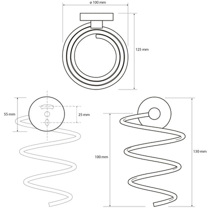 X-ROUND Spiral-Fönhalter, Chrom