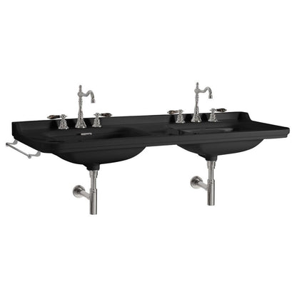 WALDORF Keramik-Doppelwaschtisch 150x55cm, schwarz matt