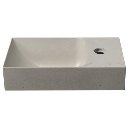 PICCOLINO Beton-Waschbecken 30,8x17cm, Wasserhahn rechten, Sand matt