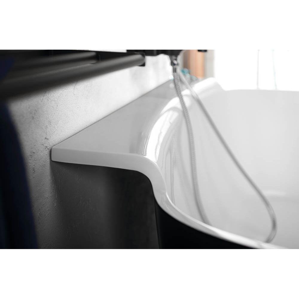 NIGRA Freistehende Gussmarmor-Badewanne 158x80x45cm, schwarz/weiß