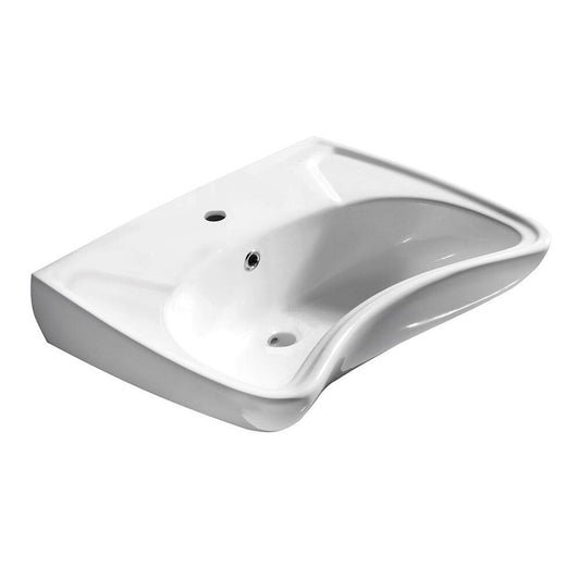 HANDICAP Keramik-Waschtisch 59,5x45,6 cm, für Behinderte, weiss (3001)