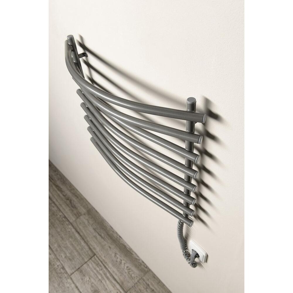 Handtuchtrockner elektrisch, 570x465mm, 72W, graues alu-metallic (RAL9007)