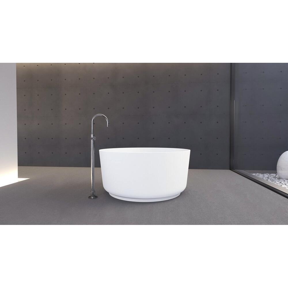 ESTATIS Gussmarmor-Badewanne ø110x51cm, weiß matt