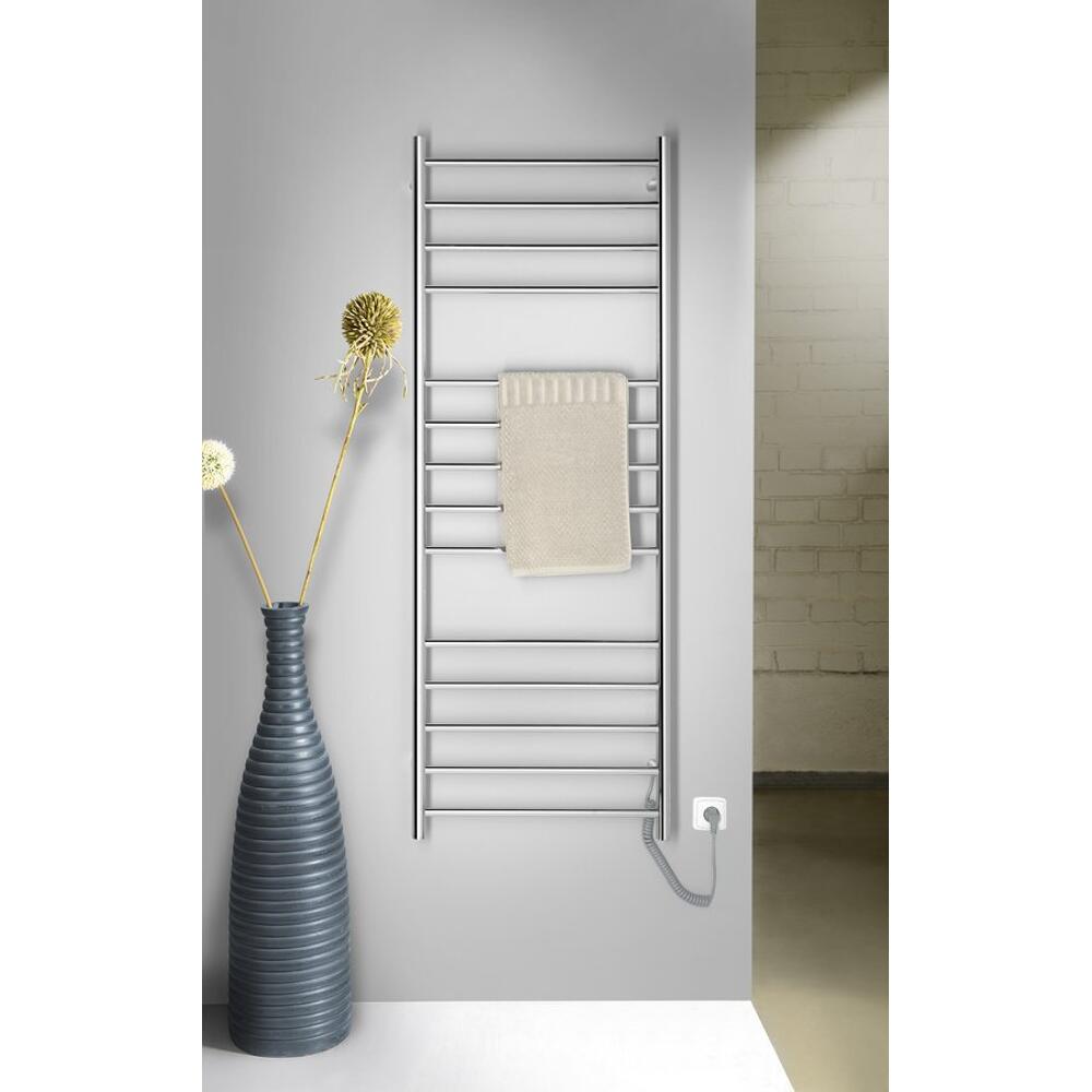 REDONDO Handtuchtrockner elektrisch, rund, 600x1500 mm, 130 W, polierter Edelstahl